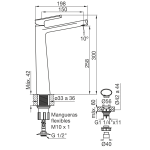 Juego monocomando para bachas tipo vessel 0181.02-D8 FV - Imagen 3