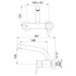 Juego monocomando para pared de cocina 0406.03-39 FV - Imagen 3