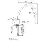 Juego monocomando para mesada de cocina 0423-B1 FV - Imagen 3