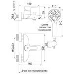 Juego monocomando para bañera y ducha 0310-B5 FV - Imagen 3