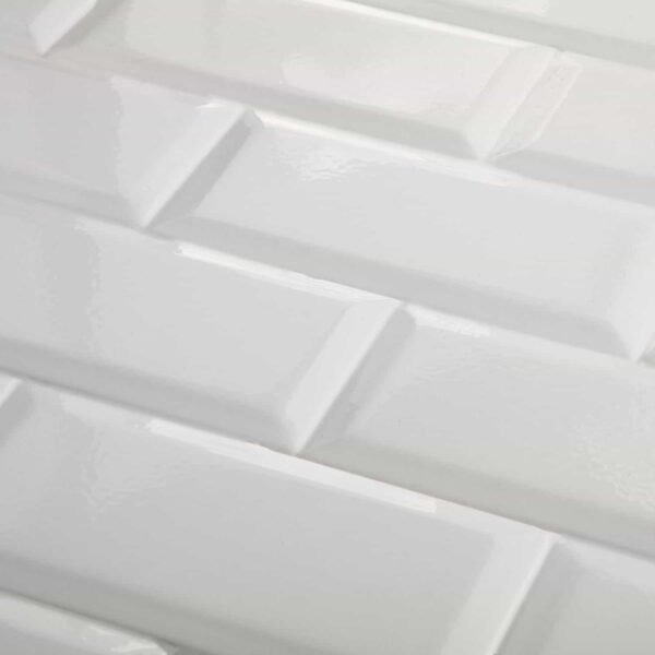 Acuarela - Azulejo New York Blanco Brillante Biselado 7.5x15 (C/0,93m)