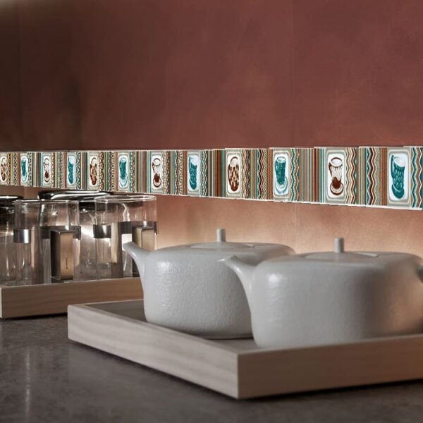 Cerámicas Acuarela - Guarda Cups Tea Marron Friso 4.5x45- x UN